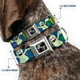 Load image into Gallery viewer, Dog Bone Seatbelt Buckle Collar - Ghost BOO! Blue/Multi Color
