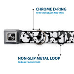 Dog Bone Seatbelt Buckle Collar - Ghosts Scattered Black/White