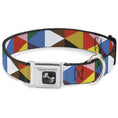 Load image into Gallery viewer, Dog Bone Seatbelt Buckle Collar - Geometric Triangle Blocks Multi Color
