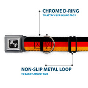 Dog Bone Seatbelt Buckle Collar - German Flag Distressed