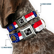 Dog Bone Seatbelt Buckle Collar - Georgia Flag