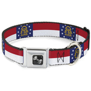 Dog Bone Seatbelt Buckle Collar - Georgia Flag