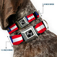 Load image into Gallery viewer, Dog Bone Seatbelt Buckle Collar - Georgia Flags/Black
