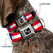 Dog Bone Seatbelt Buckle Collar - Georgia Flags/Black