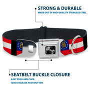 Dog Bone Seatbelt Buckle Collar - Georgia Flags/Black