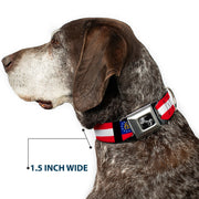 Dog Bone Seatbelt Buckle Collar - Georgia Flags/Black