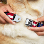 Dog Bone Seatbelt Buckle Collar - Georgia Flags/Black
