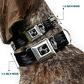 Load image into Gallery viewer, Dog Bone Seatbelt Buckle Collar - Geometric 3-D Skull Face/Chevron Black/Grays/White
