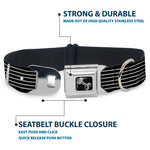 Dog Bone Seatbelt Buckle Collar - Guitar Neck Black/White