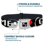 Dog Bone Seatbelt Buckle Collar - GAMER 1/Heart 8-Bit Black/White/Red