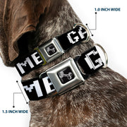 Dog Bone Seatbelt Buckle Collar - GAMER 2/Heart 8-Bit Black/White/Red