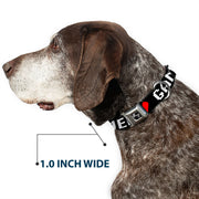 Dog Bone Seatbelt Buckle Collar - GAMER 2/Heart 8-Bit Black/White/Red