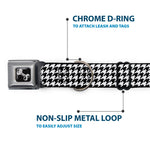 Dog Bone Seatbelt Buckle Collar - Houndstooth Black/White