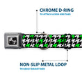 Load image into Gallery viewer, Dog Bone Seatbelt Buckle Collar - Houndstooth Black/White/Neon Green
