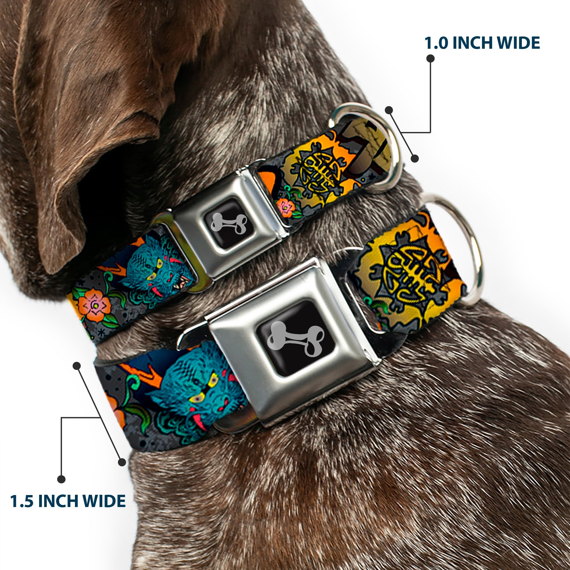 Dog Bone Seatbelt Buckle Collar - Honor Gray