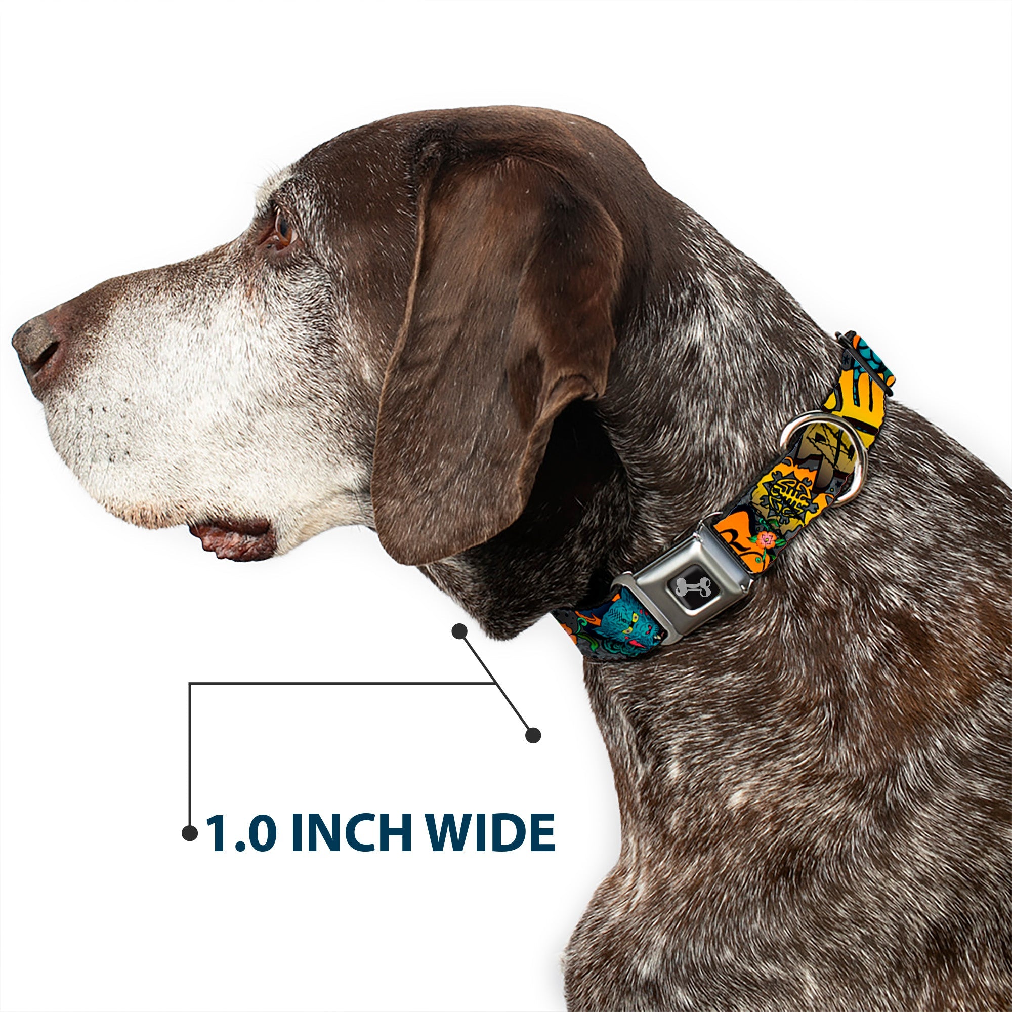 Dog Bone Seatbelt Buckle Collar - Honor Gray