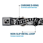 Dog Bone Seatbelt Buckle Collar - Honor Black/White