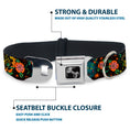 Load image into Gallery viewer, Dog Bone Seatbelt Buckle Collar - Honor CLOSE-UP Black
