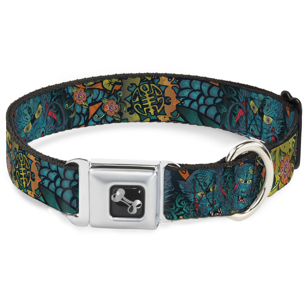 Dog Bone Seatbelt Buckle Collar - Honor CLOSE-UP Yellow