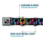 Dog Bone Seatbelt Buckle Collar - Headphones Black/Neon
