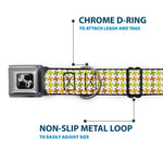 Dog Bone Seatbelt Buckle Collar - Houndstooth White/Green/Brown