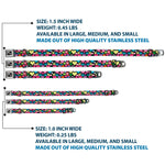 Dog Bone Seatbelt Buckle Collar - Hearts Black/Multi Color