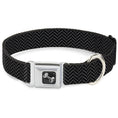 Load image into Gallery viewer, Dog Bone Seatbelt Buckle Collar - Herringbone Jagged Black/Gray
