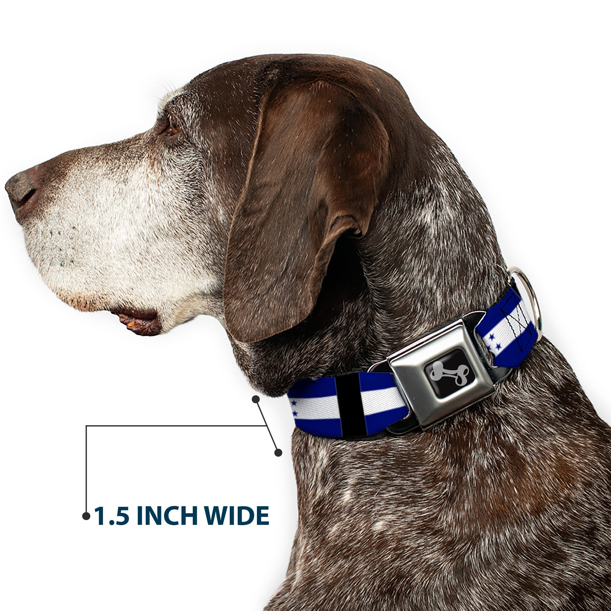 Dog Bone Seatbelt Buckle Collar - Honduras Flags