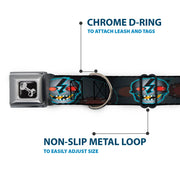 Dog Bone Seatbelt Buckle Collar - High Voltage Skull