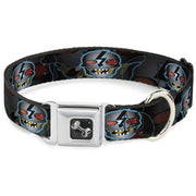 Dog Bone Seatbelt Buckle Collar - High Voltage Skull