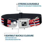 Dog Bone Seatbelt Buckle Collar - Hawaii Flags