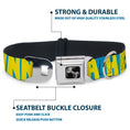Load image into Gallery viewer, Dog Bone Seatbelt Buckle Collar - HATERS GONNA HATE Turquoise/Yellow

