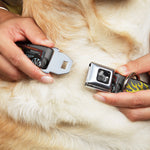 Dog Bone Seatbelt Buckle Collar - Hot Rod w/Flame Skull