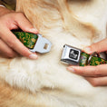 Load image into Gallery viewer, Dog Bone Seatbelt Buckle Collar - Holiday Holly Green/Gold/Red
