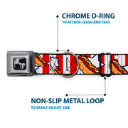 Dog Bone Seatbelt Buckle Collar - Hot Dogs