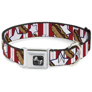 Dog Bone Seatbelt Buckle Collar - Hot Dogs