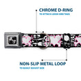 Load image into Gallery viewer, Dog Bone Seatbelt Buckle Collar - Heart & Cross Bones w/Skulls & Splatter Black/White
