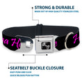 Load image into Gallery viewer, Dog Bone Seatbelt Buckle Collar - Haters Gonna Hate w/Gem Black/Fuchsia

