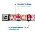 Load image into Gallery viewer, Dog Bone Seatbelt Buckle Collar - Happy Cupcakes Buffalo Plaid White/Pink
