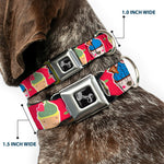 Dog Bone Seatbelt Buckle Collar - Happy Cupcakes/Dots Pink/Green