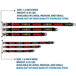 Dog Bone Seatbelt Buckle Collar - HATER Black/Red/Rainbow Fade