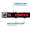 Load image into Gallery viewer, Dog Bone Seatbelt Buckle Collar - HATER Black/Red/Rainbow Fade
