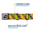 Load image into Gallery viewer, Dog Bone Seatbelt Buckle Collar - Honeycomb Greens/Orange
