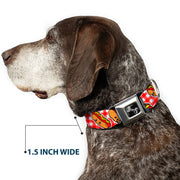 Dog Bone Seatbelt Buckle Collar - Hot Dogs Buffalo Plaid White/Red