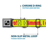 Dog Bone Seatbelt Buckle Collar - HMMM, I DON'T THINK SO! Yellow/Pink
