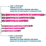 Dog Bone Seatbelt Buckle Collar - Hibiscus Collage White/Pinks