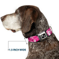 Load image into Gallery viewer, Dog Bone Seatbelt Buckle Collar - Hibiscus Collage White/Pinks
