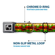 Dog Bone Seatbelt Buckle Collar - Hamburger Vivid