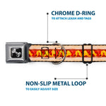 Dog Bone Seatbelt Buckle Collar - Hot Dog w/Mustard & Ketchup Vivid