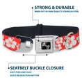 Load image into Gallery viewer, Dog Bone Seatbelt Buckle Collar - Hibiscus Light Red/White
